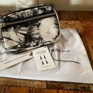 Aimee Kestenberg vanilla black tie dye leather crossbody